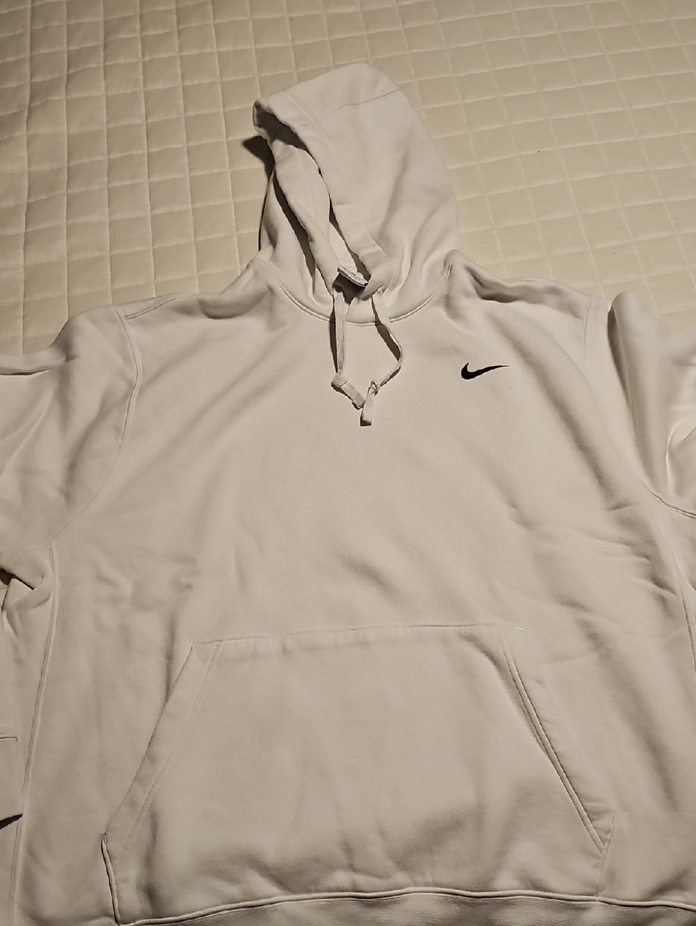 Nike White Hoodie with Black Swoosh